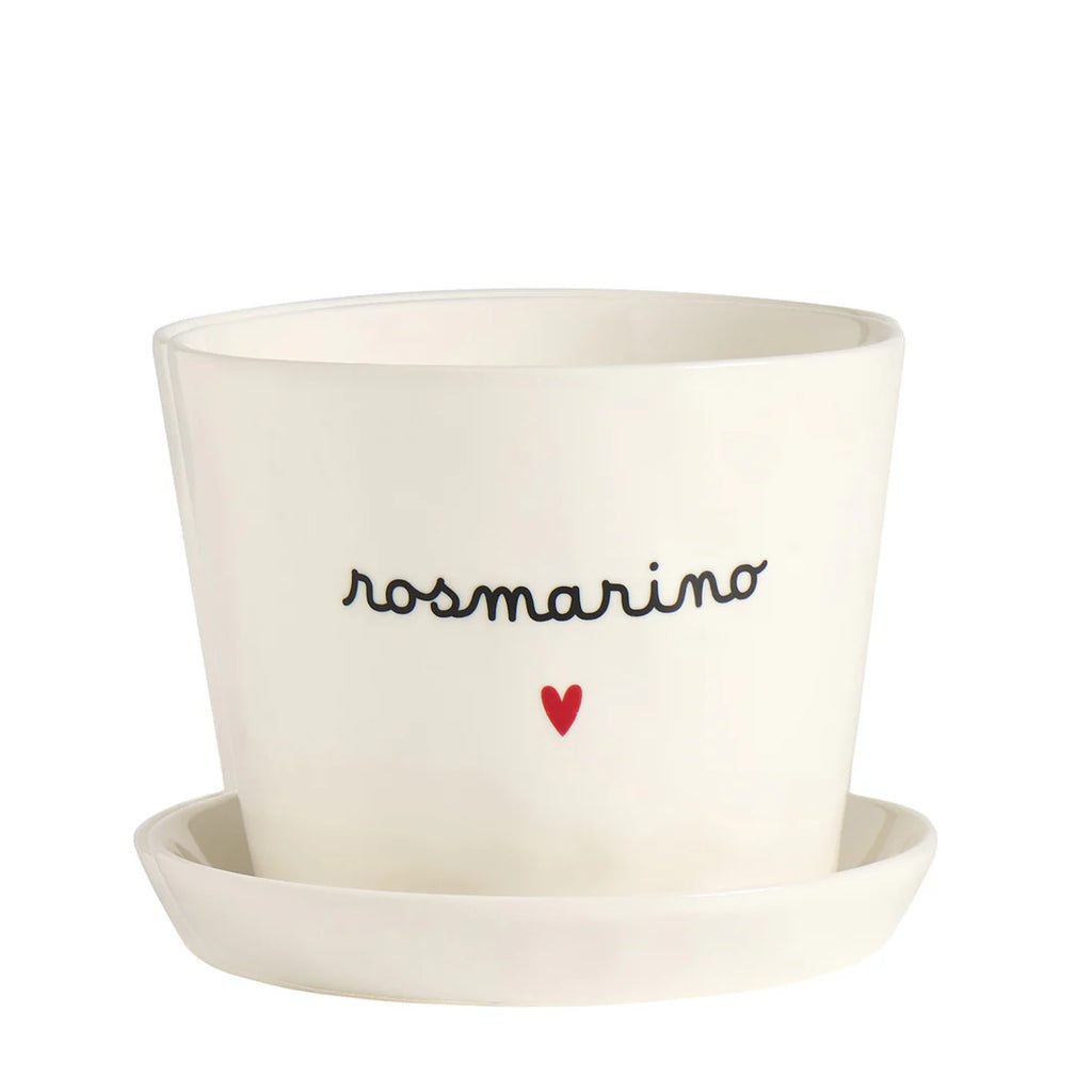Vaso Rosmarino Cuore, con sottovaso