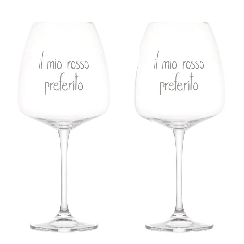 Set 2 calici vino Il mio rosso preferito 77cl